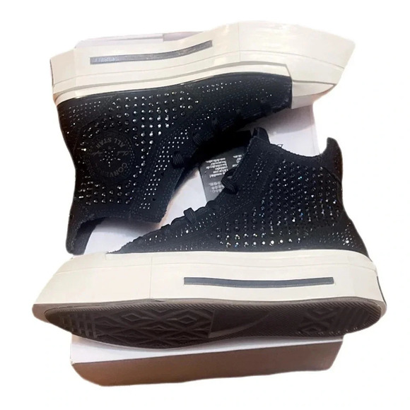 NWB Converse x Swarovski Chuck 70 de luxe black trend Squared High Top sneaker 5 - Picture 7 of 10